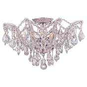 Crystorama Lighting Group Maria Theresa 5 Light 19" Wide Semi-Flush Waterfall Ceiling Fixture with Swarovski Spectra Crystal Accents Polished Chrome
