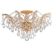 Crystorama Lighting Group Maria Theresa 5 Light 19" Wide Semi-Flush Waterfall Ceiling Fixture with Hand Cut Crystal Accents Gold