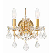 Crystorama Lighting Group Filmore 2 Light 13" Tall Wall Sconce with Swarovski Strass Crystal Accents Antique Gold