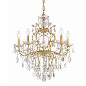 Crystorama Lighting Group Filmore 6 Light 23" Wide Crystal Chandelier with Hand cut Crystal Accents Antique Gold