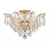 Crystorama Lighting Group Filmore 5 Light 19" Wide Semi-Flush Waterfall Ceiling Fixture with Swarovski Strass Crystal Accents Antique Gold