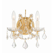 Crystorama Lighting Group Maria Theresa 2 Light 13" Tall Wall Sconce with Italian Crystal Accents Gold