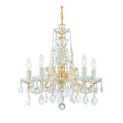 Crystorama Lighting Group Maria Theresa 5 Light 20" Wide Crystal Chandelier with Swarovski Strass Crystal Accents Gold