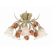Crystorama Lighting Group Southport 5 Light 22" Wide Semi-Flush Ceiling Fixture with Glass Shades Sage Rose