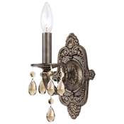 Crystorama Lighting Group Paris Market 10" Tall Wall Sconce with Hand Cut Crystal Accents Venetian Bronze