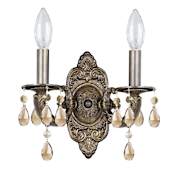 Crystorama Lighting Group Paris Market 2 Light 10" Tall Wall Sconce with Hand Cut Crystal Accents Venetian Bronze
