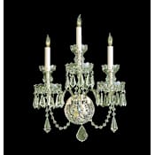Crystorama Lighting Group Traditional Crystal 3 Light 15" Wide Wall Sconce with Clear Spectra Crystals Polished Brass