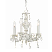 Crystorama Lighting Group Paris Market 4 Light 14" Wide Crystal Pendant with Swarovski Spectra Crystal Accents Antique White