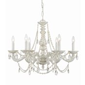 Crystorama Lighting Group Paris Market 6 Light 28" Wide Crystal Chandelier with Swarovski Strass Crystal Accents Antique White