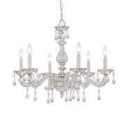 Crystorama Lighting Group Paris Market 6 Light 28" Wide Crystal Chandelier with Hand Cut Crystal Accents Antique White