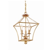 Crystorama Lighting Group Broche 3 Light 11" Wide Taper Candle Pendant Antique Gold