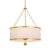 Crystorama Lighting Group Broche 6 Light 24" Wide Drum Chandelier with Silk Shade Antique Gold