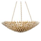 Crystorama Lighting Group Broche 8 Light 30" Wide Chandelier with Metal Shade Antique Gold