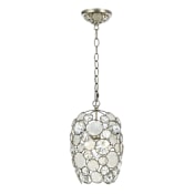 Crystorama Lighting Group Palla 9" Wide Crystal Mini Pendant with Hand Cut Crystal and Shell Shade Antique Silver