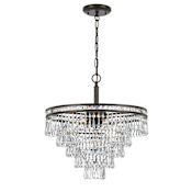 Crystorama Lighting Group Mercer 7 Light 20" Wide Crystal Chandelier with Hand Cut Crystal Accents English Bronze