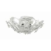Crystorama Lighting Group Paris Market 6 Light 16" Wide Semi-Flush Bowl Ceiling Fixture with Hand Cut Crystal Accents Antique White