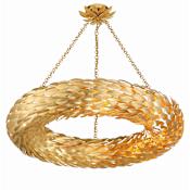 Crystorama Lighting Group Broche 8 Light 34" Wide Wrought Iron Drum Chandelier Antique Gold