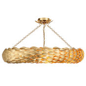 Crystorama Lighting Group Broche 8 Light 34" Wide Semi-Flush Ceiling Fixture Antique Gold