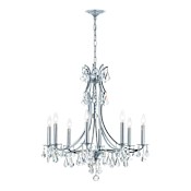 Crystorama Lighting Group Cedar 8 Light 28" Wide Crystal Chandelier with Hand Cut Crystal Accents Polished Chrome