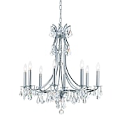 Crystorama Lighting Group Cedar 8 Light 28" Wide Crystal Chandelier with Swarovski Strass Crystal Accents Polished Chrome