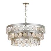 Crystorama Lighting Group Coco 6 Light 22" Wide Chandelier with Shell Shade Antique Silver