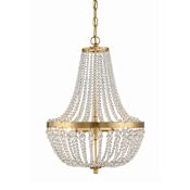 Crystorama Lighting Group Rylee 3 Light 14" Wide Crystal Empire Chandelier Antique Gold