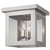 Crystorama Lighting Group Hurley 4 Light 12" Wide Flush Mount Square Ceiling Fixture with Clear Glass Shade Polished Nickel