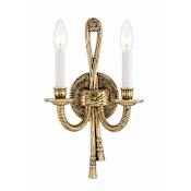 Crystorama Lighting Group Cast Brass Wall Mount 2 Light 15" Tall Wall Sconce Olde Brass