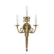 Crystorama Lighting Group Loxley 3 Light 22" Tall Wall Sconce Matte Brass