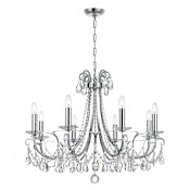 Crystorama Lighting Group Othello 8 Light 31" Wide Crystal Chandelier with Hand Cut Crystal Accents Polished Chrome