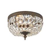 Crystorama Lighting Group Ceiling Mount 2 Light 8" Wide Flush Mount Bowl Ceiling Fixture with Handcut Crystal Accents English Bronze