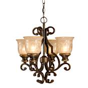 Crystorama Lighting Group Norwalk 4 Light 16" Wide Pendant Includes Patterned Glass Shades Bronze Umber