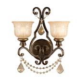 Crystorama Lighting Group Norwalk 2 Light 18" Tall Wall Sconce with Hand Cut Crystal Accents Bronze Umber