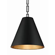 Crystorama Lighting Group Alston 3 Light 18" Wide Pendant Matte Black / Antique Gold