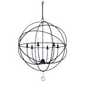 Crystorama Lighting Group Solaris 6 Light 23" Wide Taper Candle Globe Chandelier with Clear Glass Accents Black