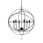 Crystorama Lighting Group Solaris 6 Light 29" Wide Globe Chandelier Black