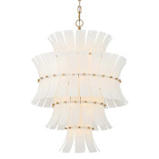 Crystorama Lighting Group Abigail 13 Light 23" Wide Chandelier with Curved White Glass Aged Brass
