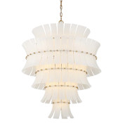 Crystorama Lighting Group Abigail 21 Light 30" Wide Chandelier with Curved White Glass Aged Brass