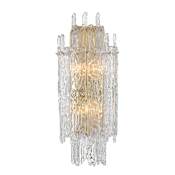 Crystorama Lighting Group Ackerly 3 Light 20" Tall Wall Sconce with Ice Glass Shade Aged Brass
