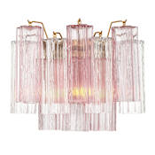 Crystorama Lighting Group Addis 2 Light 12" Tall Wall Sconce with Spring Tronchi Glass Aged Brass