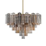 Crystorama Lighting Group Addis 16 Light 32" Wide Waterfall Chandelier with Autumn Glass Shades Aged Brass