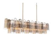 Crystorama Lighting Group Addis 16 Light 65" Wide Linear Chandelier with Autumn Glass Shades Aged Brass