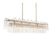Crystorama Lighting Group Addis 16 Light 65" Wide Linear Chandelier with Clear Glass Shades Aged Brass