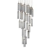 Crystorama Lighting Group Addis 26" Wide Multi Light Pendant with Smoke Glass Shades Aged Brass