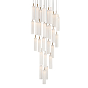 Crystorama Lighting Group Addis 26" Wide Multi Light Pendant with White Glass Shades Aged Brass