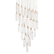 Crystorama Lighting Group Addis 36" Wide Multi Light Pendant with Clear Glass Shades Aged Brass