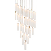 Crystorama Lighting Group Addis 36" Wide Multi Light Pendant with White Glass Shades Aged Brass
