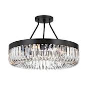 Crystorama Lighting Group Alister 8 Light 23" Wide Semi-Flush Ceiling Fixture with Clear Glass Shade Charcoal Bronze
