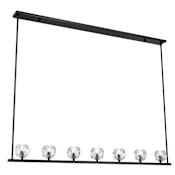 Crystorama Lighting Group Aragon 7 Light 56" Wide LED Crystal Linear Chandelier Matte Black