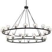 Crystorama Lighting Group Aragon 30 Light 60" Wide LED Crystal Ring Chandelier Matte Black